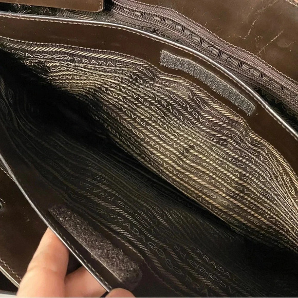 Prada Tote Shoulder Bag 1990s Logo Patch Tote Bag - Picture 12 of 16